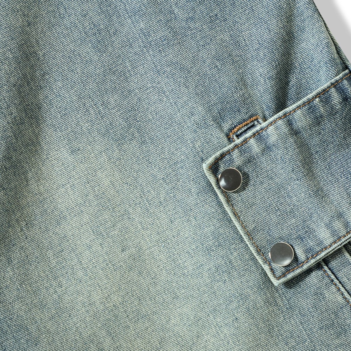 Relaxed Washed Zip-Up Denim Vest