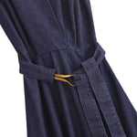 Halter Neck Denim Belted Dress