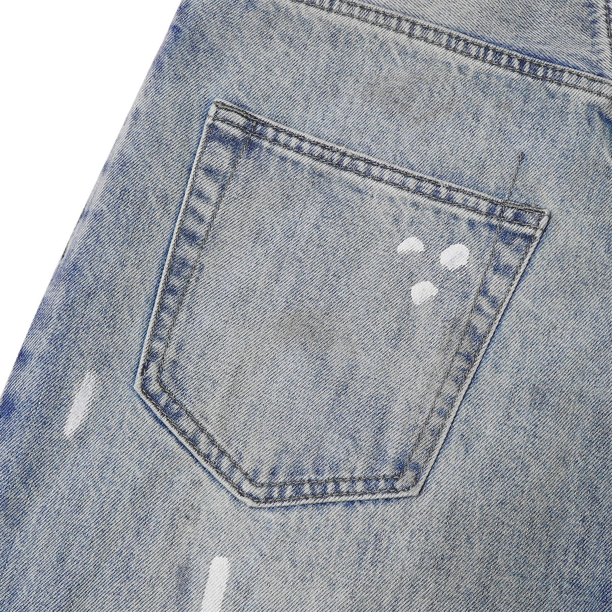 Blue Distressed Loose Fit High Street Vintage Jeans