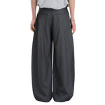 Vintage Stripe Barrel-Leg Tailored Trousers