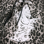 Leopard Print Drawstring Wide-Leg Graphic Pants