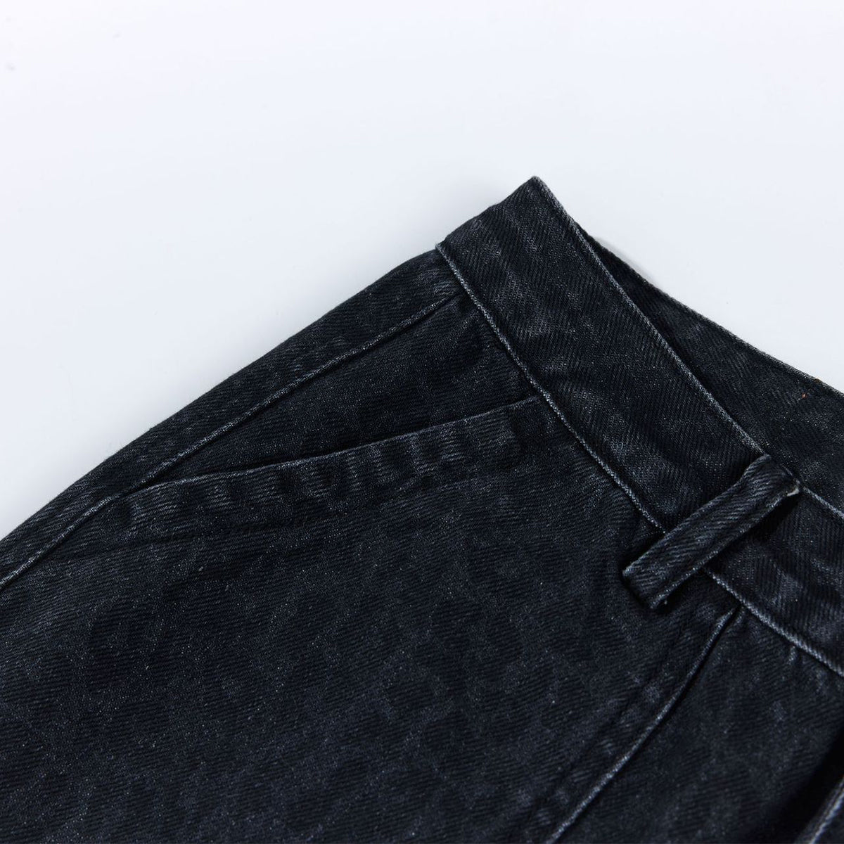 Vintage Washed Leopard Print Relaxed Wide Jeans