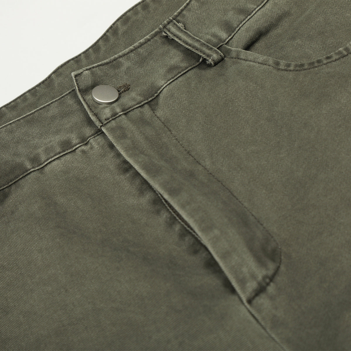 Olive Wide Leg Pants Star Cross Embroidery Details