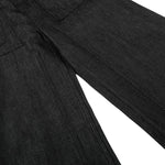 Raw Black Wide Leg Jeans with Utility Flap Pocket Detail