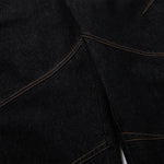 Wide Leg High Waisted Dark Denim Jeans Button Detail