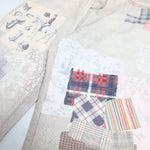High Street Vintage-Inspired Patchwork Print Wide-Leg Jeans