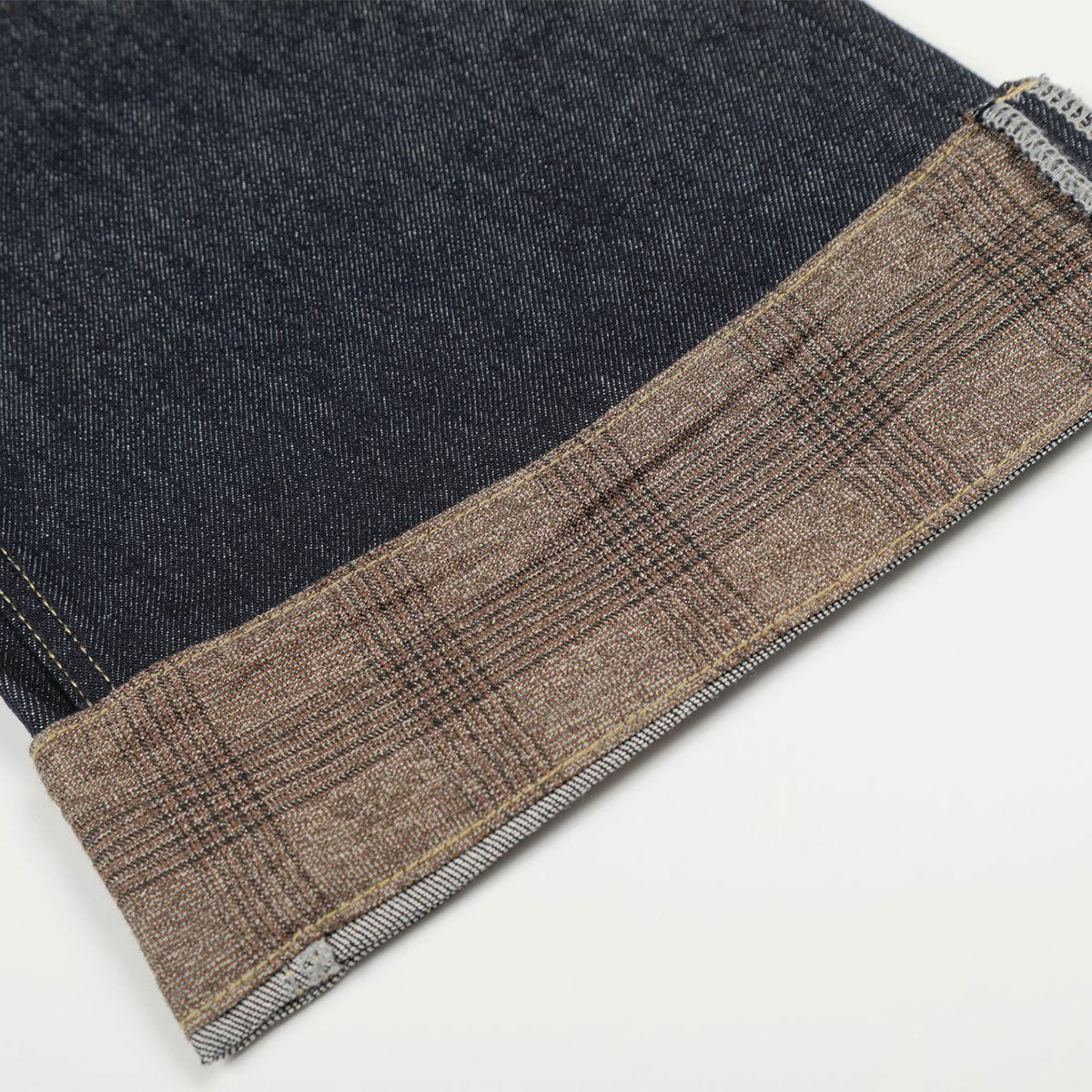 Raw Wide Leg Contrast Cuffed Jeans