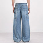 Zipped Panelled Streetwear Baggy Straight-Leg Jeans