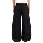 Vintage Washed Paneled Barrel-Leg Baggy Jeans