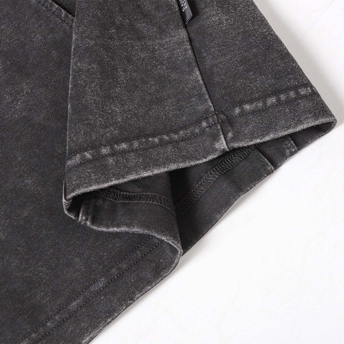 Vintage Washed Short Sleeve Textured Panel Design Tee