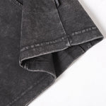 Vintage Washed Short Sleeve Textured Panel Design Tee