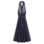 Halter Neck Denim Belted Dress