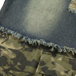 Smoke Rise Camouflage Patchwork Ripped Jeans