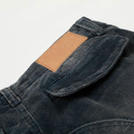 High Waisted Wide Leg Corduroy Cargo Pants