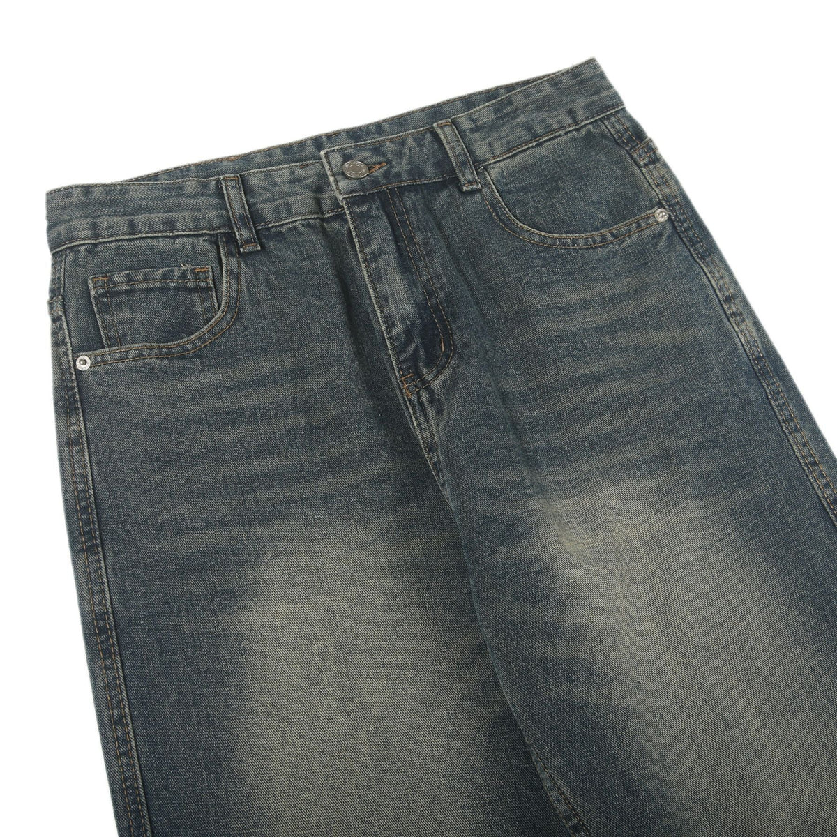 Washed Whiskers Straight Leg Jeans-INNBLAC Fashion Apparel