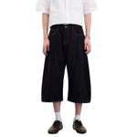 Patchwork Wide-Leg Cropped Denim Jeans