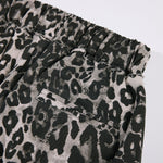 Leopard Print Drawstring Wide-Leg Graphic Pants