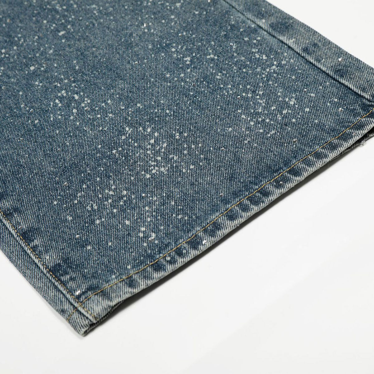 Vintage Speckled Wash Wide Leg Denim Jeans
