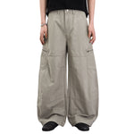 Washed Wrinkled Barrel with Zipper Pockets Cargo Pants