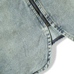 Relaxed Washed Zip-Up Denim Vest