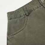 Olive Wide Leg Pants Star Cross Embroidery Details