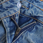 Crossover Asymmetric Waist Distressed Denim Mini Skirt