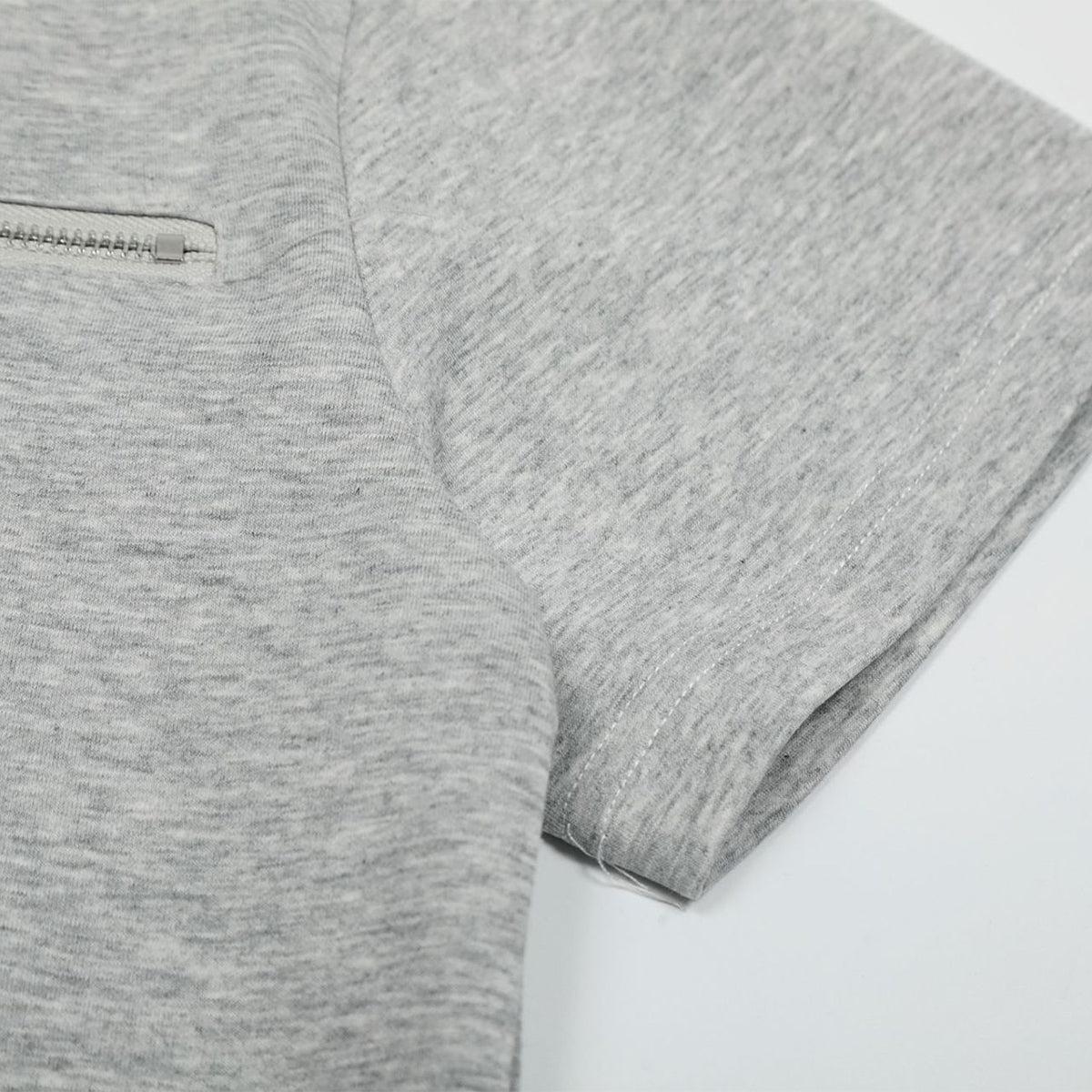 American Streetwear Deconstructed Zip Slim Solid Tee