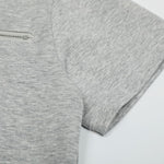 American Streetwear Deconstructed Zip Slim Solid Tee