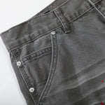 Wide Leg Banana Jeans Cat Whisker Painted Denim