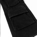 Black Multi Pocket Streetwear Utility Cargo Pants