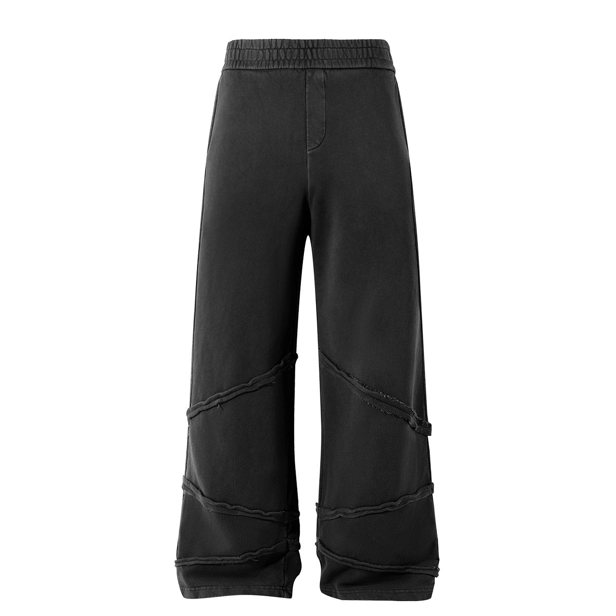 Washed Distressed Fabric Patchwork Vintage Pants