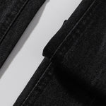 Black Acid Wash Distressed Wide Leg Denim Jeans