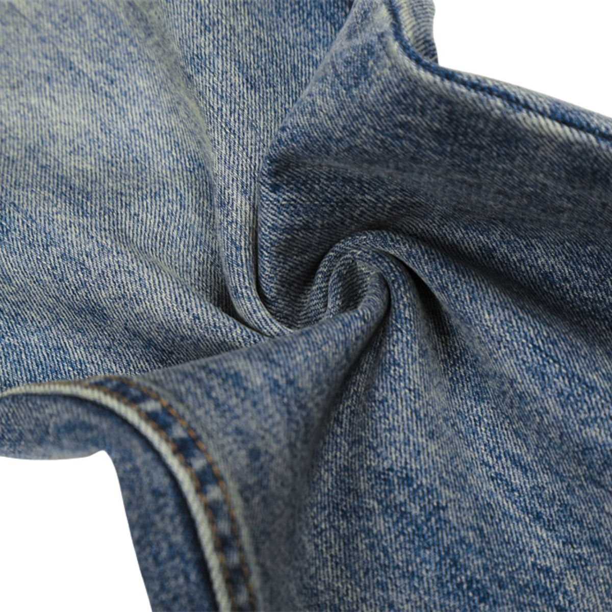 Men's Mid-Rise Straight-Leg Washed Denim Pants â€?Vintage Casual