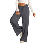 Women's Drawstring High Waist Wide Leg Pants Casual Comfy Trousers