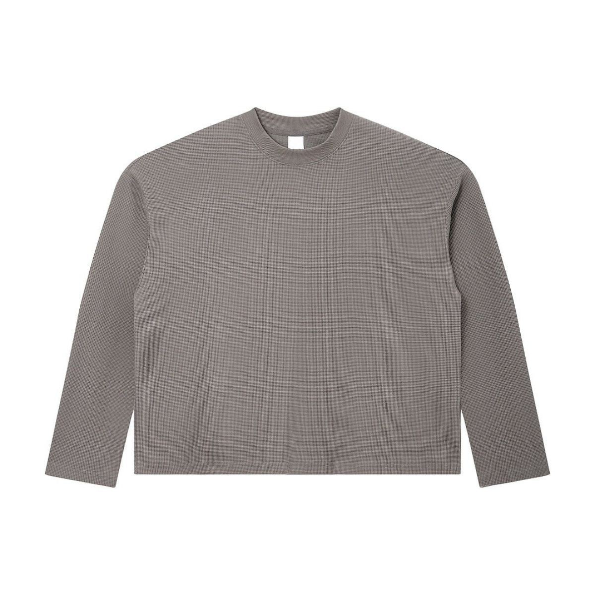 260G Waffle Knit Boxy Long Sleeve Tee