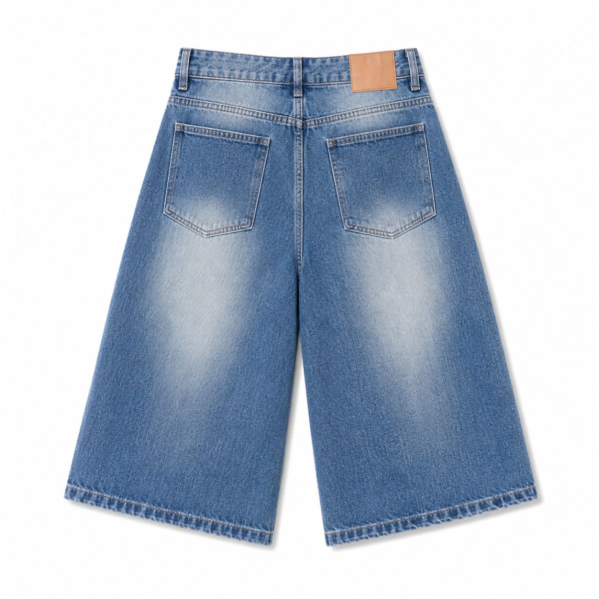 Vintage Sand Wash Straight Leg Denim Shorts