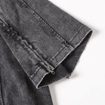 Structural Panels Sleeve Zipper Vintage Washed Short Sleeve Tee