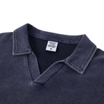 Retro Distressed Waffle Vintage Wash Polo T-Shirt