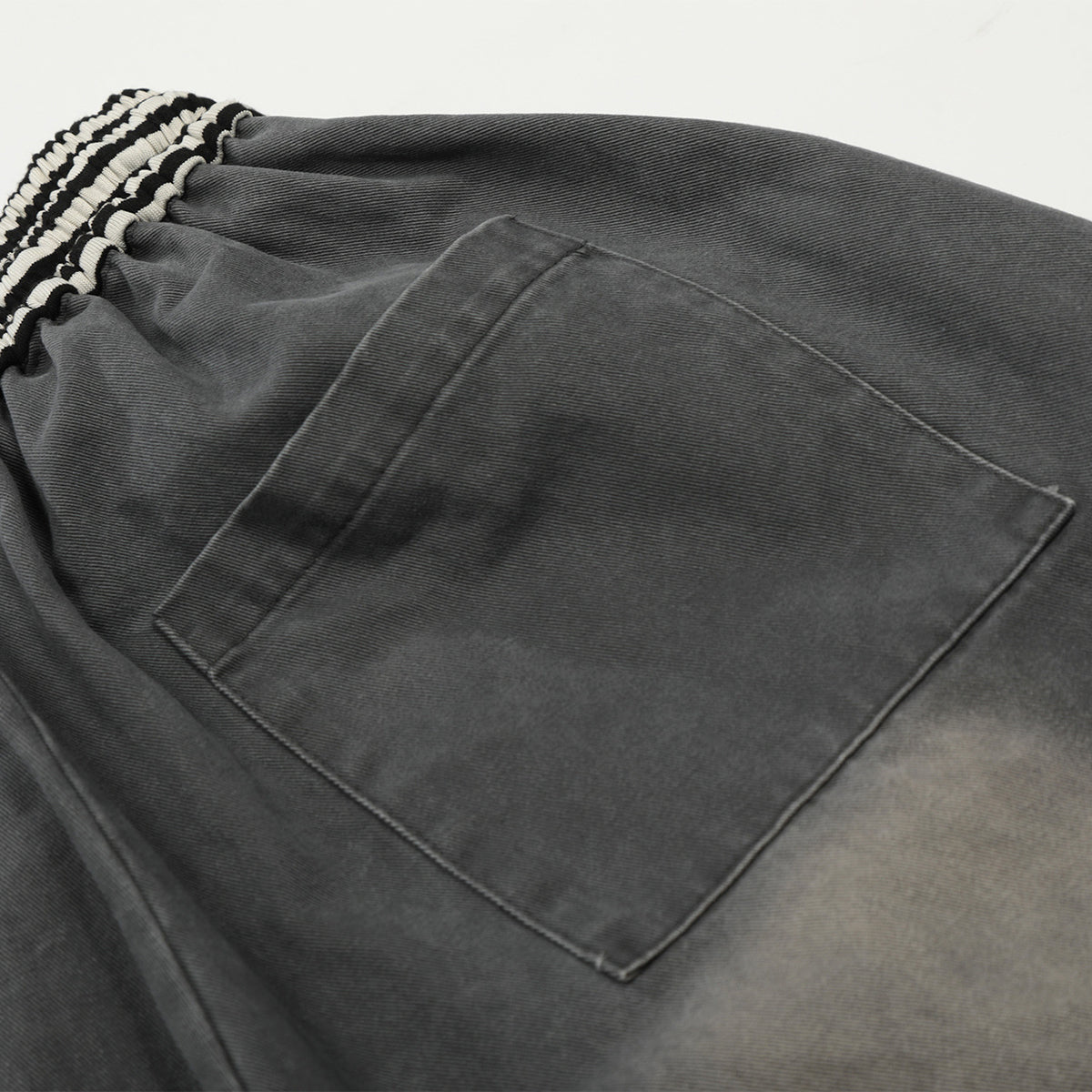 Casual Wide Leg Cargo Pants Striped Elastic Waistband