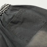 Casual Wide Leg Cargo Pants Striped Elastic Waistband