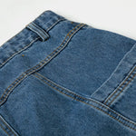 Large Patch Pocket Vintage Washed Wide Leg Denim