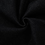 Croc Textured Panels Edgy Black Denim Wide Leg Jeans