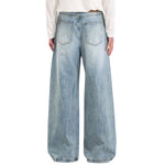 Draped Wide-Leg Relaxed Baggy Jeans