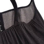 Black Button-Front Strappy Midi Dress