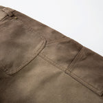 Reinforced Stitching Brown Vintage Wide Leg Painter Pants