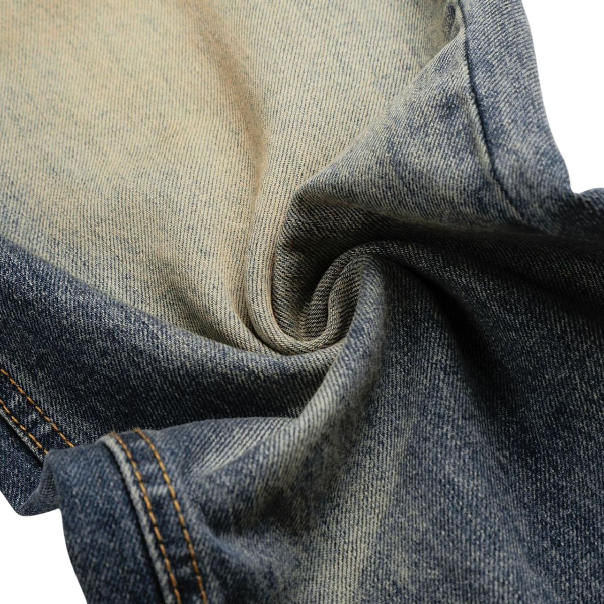 Vintage Washed Wide Leg Whiskered Jeans