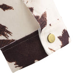 Cow Printed Relaxed Denim Jacket