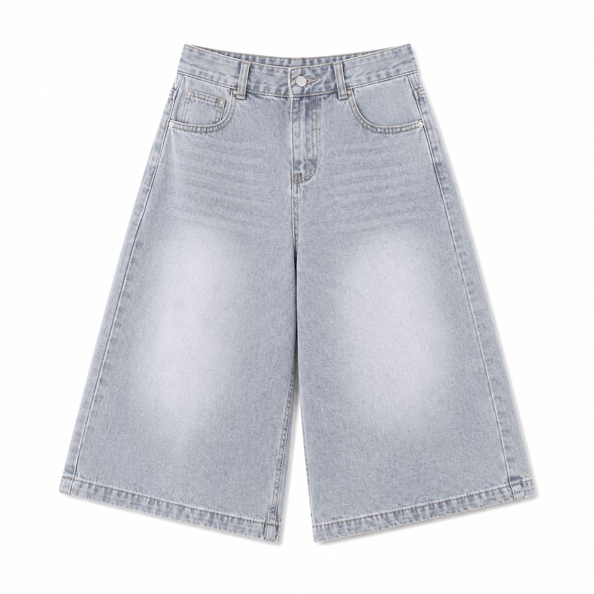 Vintage Sand Wash Straight Leg Denim Shorts