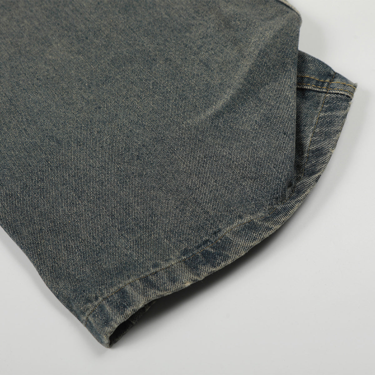 Studded Cross Detail Vintage Washed Wide Leg Denim