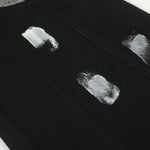 Painted Distress Black Wide Leg Star Patch Jeans